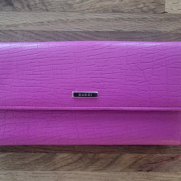 Gucci Leather Continental Wallet Purple with Silver Tone Hardware - Picture 10 of 10